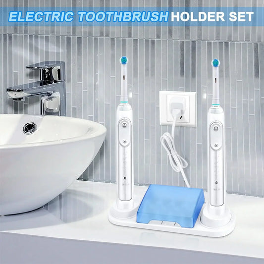 Toothbrush Holder Compatible with Qral-B Electric Toothbrushes Holder for 4 Push Brushes Bathroom Tool Charger Hole Charger Base