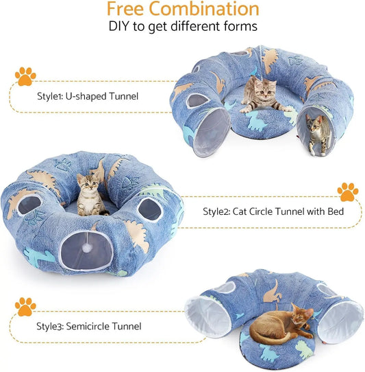Foldable Small Pet Tunnel ,Multifunctional Playground Toy