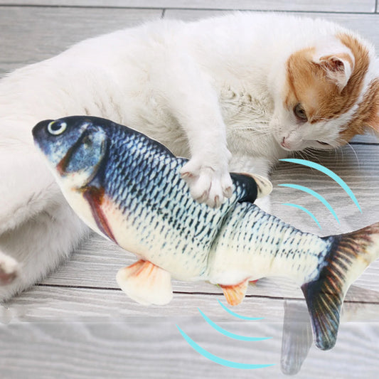 Portable Electric Moving Cat Fish Toy ,Interactive Flopping Self-Moving Fish Toy ,USB Charging for Cats/Puppy/Small Dogs