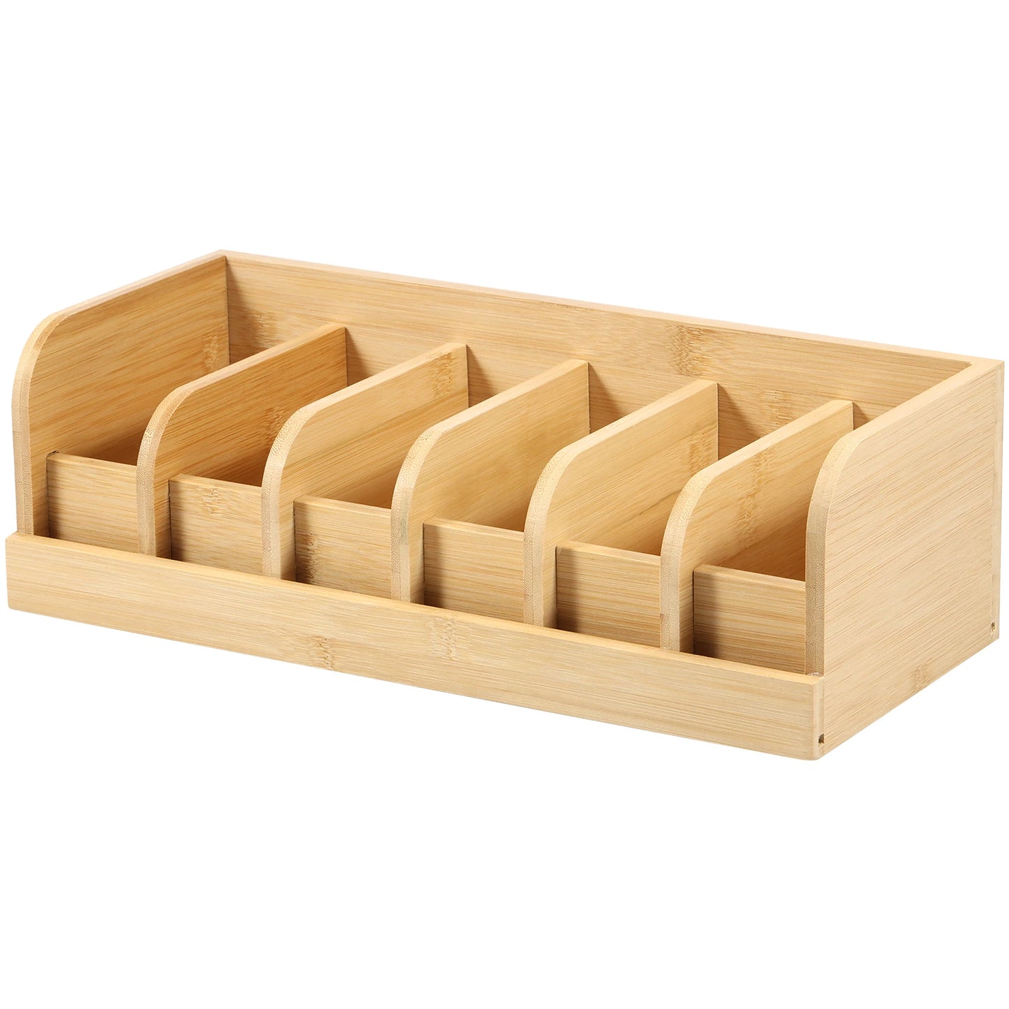 Bamboo Belt Organizer Box – 6-Compartment Storage Tray for Belts, Accessories & Drawer Organization