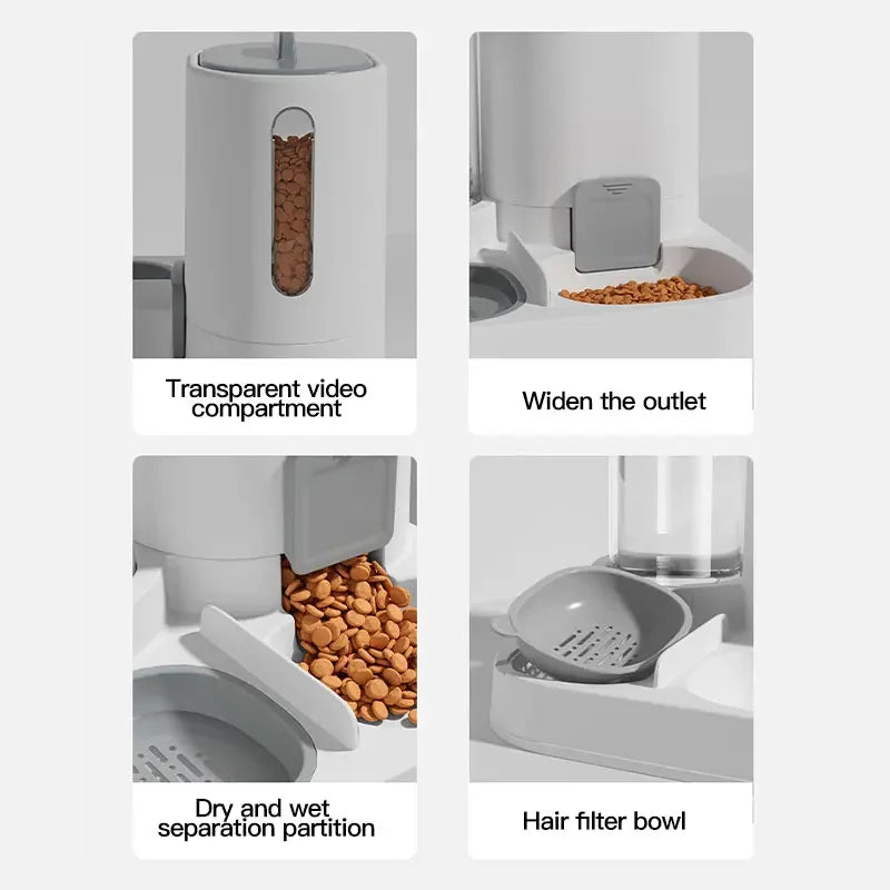 Dual - Purpose Automatic Pet  Feeder with Water Dispenser