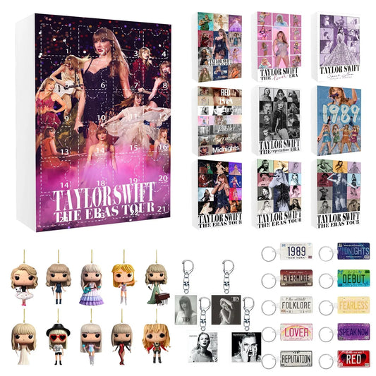 Christmas Advent Calendar,  Contains 24 Christmas Acrylic Decoration With Surprise Pedants Collectible