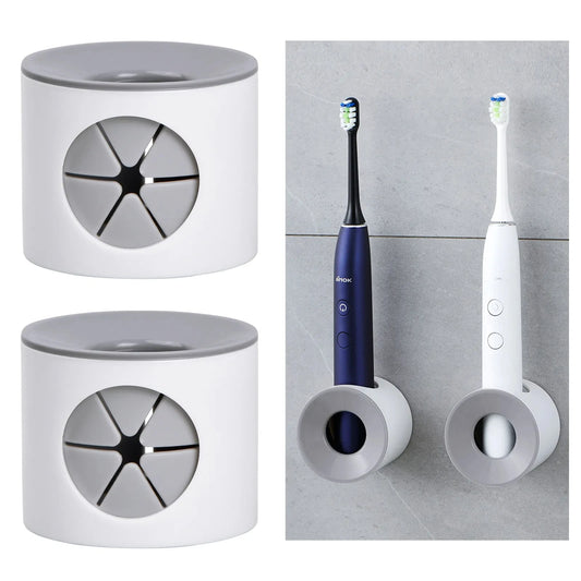 Wall-Mounted Electric Toothbrush Holders (2-Pack) – Self-Adhesive, Space-Saving Bathroom Organizer