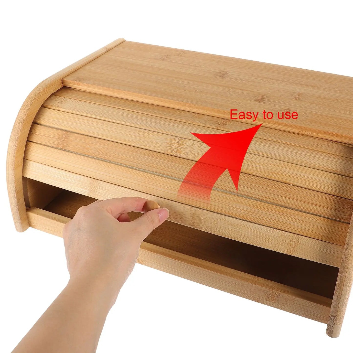 Bamboo Bread Box – Large 40×27×16.5 cm Bread Storage Container, Light Brown Kitchen Food Organizer